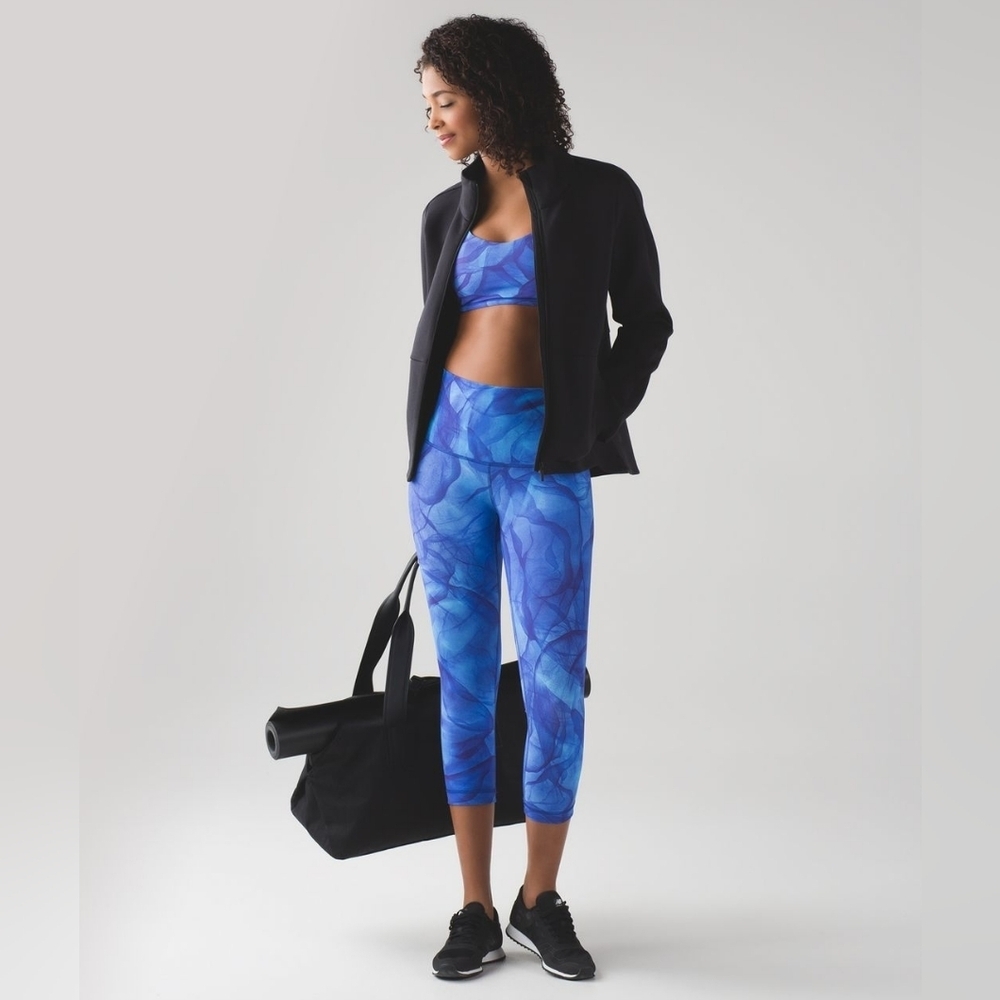Lulu🍋 Lululemon Wunder Under Crop  (Hi-Rise) (21")Midnight Tulle Multi Size 8